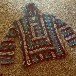 Beach hoodie, teal, woven, men’s medium